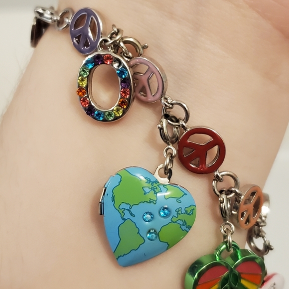 Peace Charm Bracelet Y2K - Picture 2 of 6